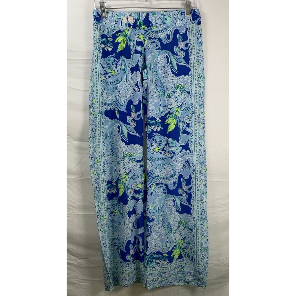 NWOT Women's Lilly Pulitzer Bal Harbour Palazzo Pants Sea Sirens Blue - XS
